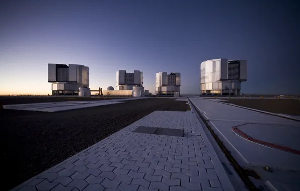 Платформа, обсерватория, Chile, after sunset, Paranal Observatory