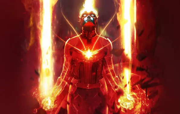 Энергия, фантастика, костюм, постер, комикс, MARVEL, Carol Danvers, Captain Marvel