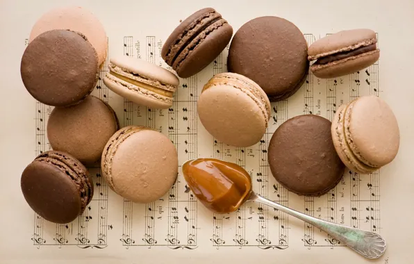Картинка ноты, печенье, ложка, тетрадь, десерт, шоколадное, карамель, Anna Verdina