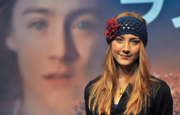 Глаза, взгляд, девушка, улыбка, актриса, блондинка, Saoirse Ronan, Сирша Ронан