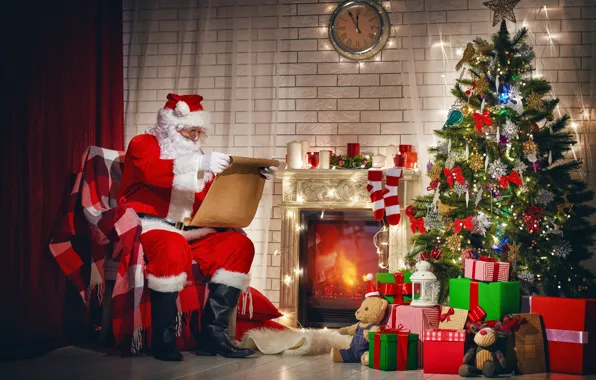 Картинка Новый Год, Рождество, merry christmas, decoration, christmas tree, gifts, santa claus