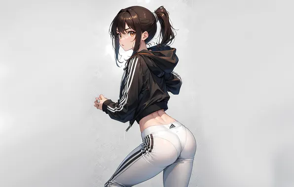 Kawaii, girl, hot, sexy, star, ass, anime, brunette