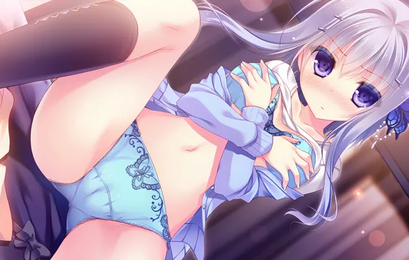 Girl, sexy, lingerie, pantsu, bra, cleavage, panties, thighhighs