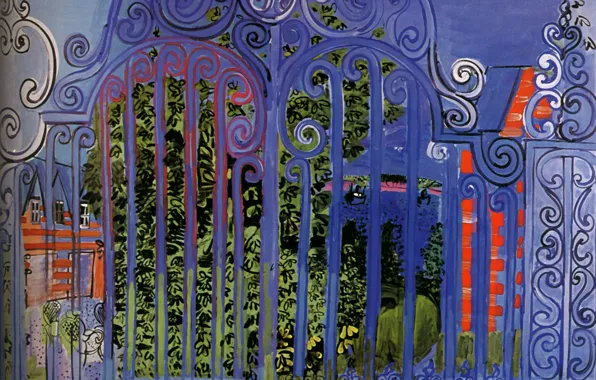 Картинка New York, 1930, Grille, The Grid, Huile sur Toile, Collection Evelyn Sharp, Raoul Dufy La