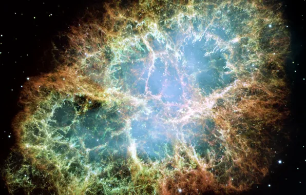 Картинка космос, туманность, краб, NASA, Space, Hubble, Galaxy, supernova