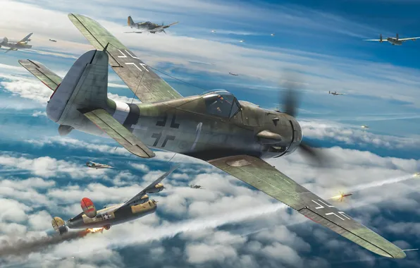 Германия, истребитель-бомбардировщик, вермахт, люфтваффе, Focke-Wulf Fw 190, Antonis Karidis, Fw 190D-9