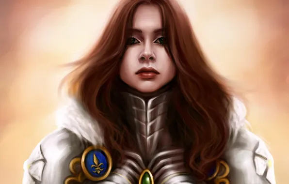 Картинка девушка, лицо, арт, доспех, Mochifin, Isabel, Heroes of Might &ampamp; Magic 5