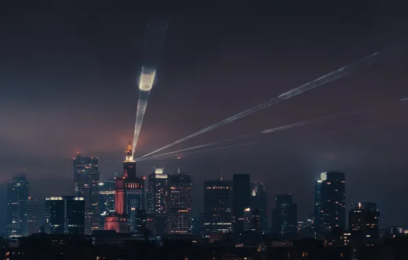 City, Lights, Nights, City Lights, Spotlight, Piotr Skrzynski