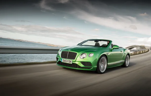 Картинка зеленый, Bentley, Continental, кабриолет, Speed, бентли, континенталь, Convertible
