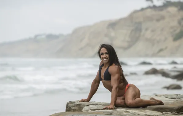 Sexy, legs, rocks, muscles, bikini, fitness