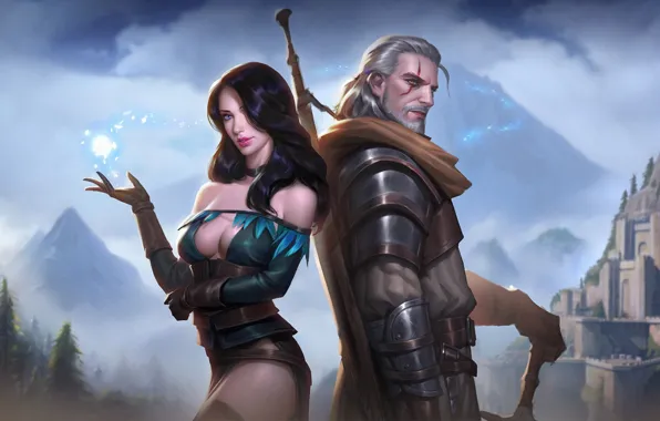 Воин, Fantasy, Art, The Witcher, Фантастика, Геральт, Illustration, Witcher