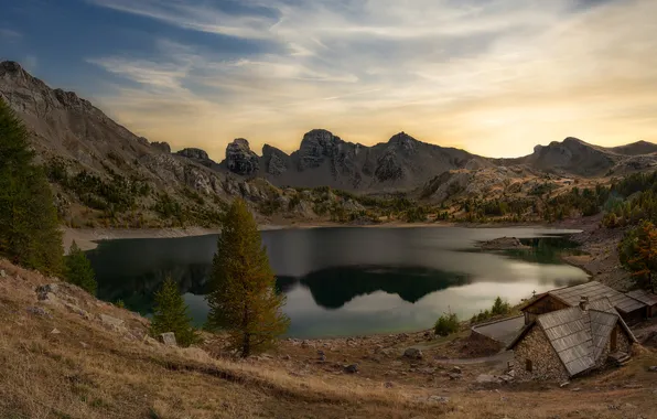 Картинка Франция, Горы, Озеро, Парки, Mercantour national park