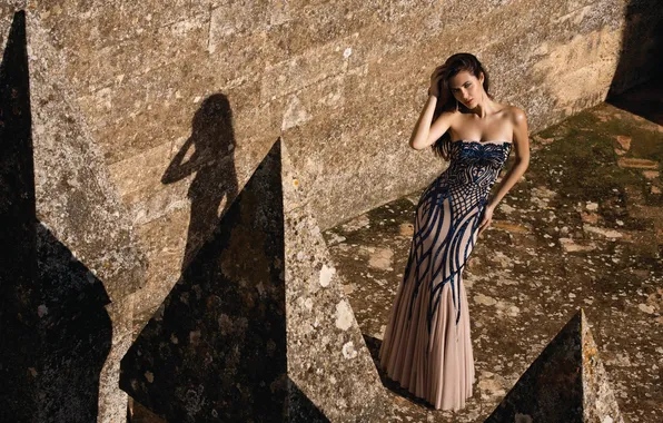 Girl, long hair, dress, model, pretty, cute, Vika Bronova