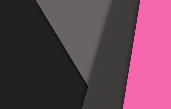 Линии, розовый, черный, Android, геометрия, design, color, material