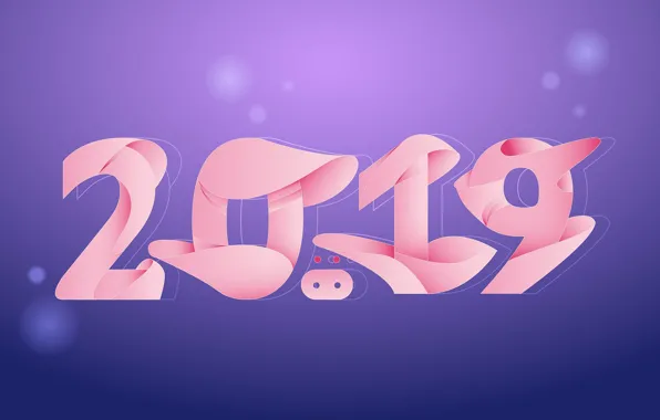Цифры, Новый год, New Year, 2019