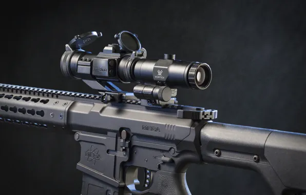 Картинка metal, assault rifle, telescopic sight