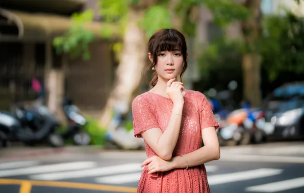 Взгляд, девушка, милая, азиатка
