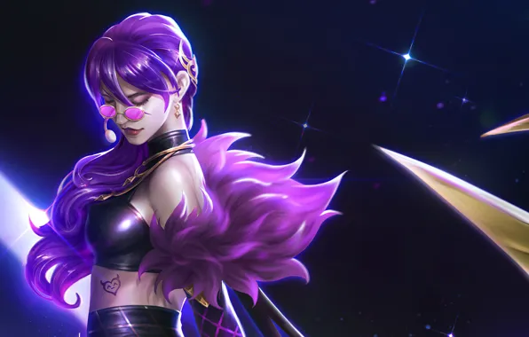 Девушка, очки, Evelynn, League Of Legends