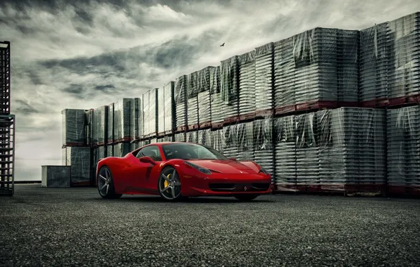 Картинка Ferrari, 458, Front, Forged, Series, Italia, Vossen, Wheels