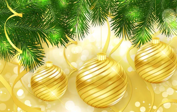 Картинка елка, новый год, рождество, ветка, шарик, украшение