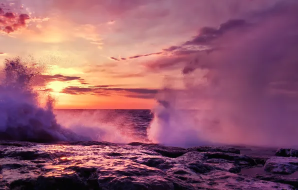 Twilight, sky, sea, landscape, nature, sunset, clouds, sun