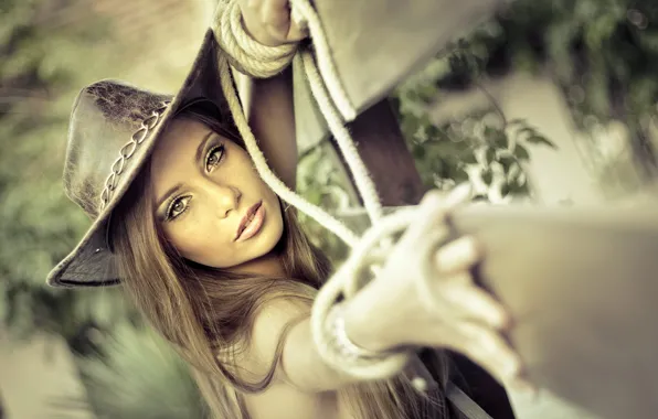 Girl, hat, woman