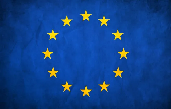 Звезды, синий, флаг, Европа, Евросоюз
