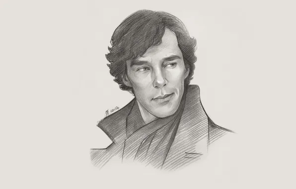 Портрет, Шерлок Холмс, Бенедикт Камбербэтч, Sherlock, Sherlock BBC