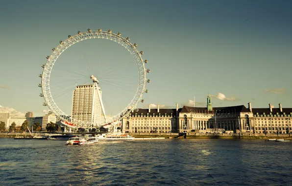 Англия, лондон, london, london eye, england, River Thames