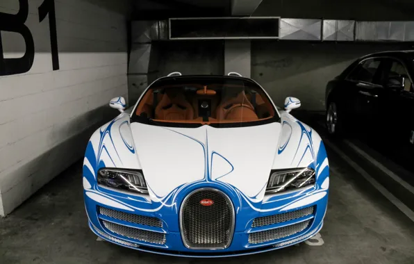 Картинка car, Bugatti, Veyron, Vitesse, vehicle, Bleu, L'or