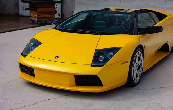 Картинка car, Lamborghini, Lamborghini Murcielago Roadster, italian cars, yellow cars