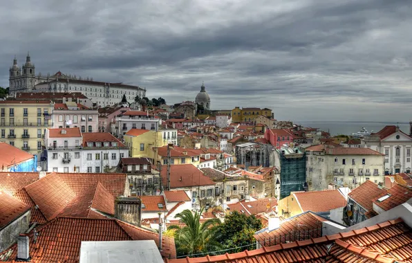 Город, фото, дома, Португалия, Lisbon
