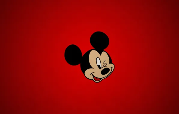 Картинка simple, red, texture, cartoon, disney, paper, Mickey, mouse