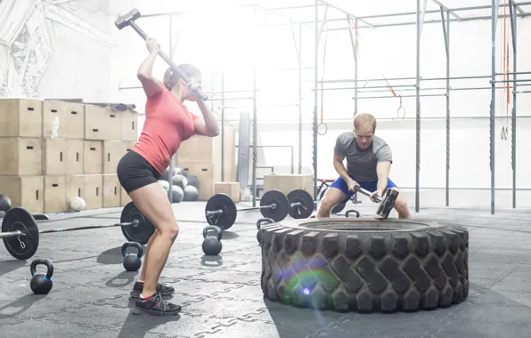 Workout, Wheel, tire, crossfit, hammers