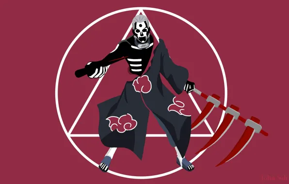 Картинка skull, blood, Naruto, ninja, evil, Akatsuki, shinobi, minimalist