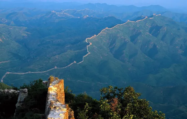 Картинка горы, стена, Китай