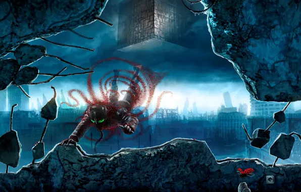 Город, куб, руины, romantically apocalyptic, winzipped