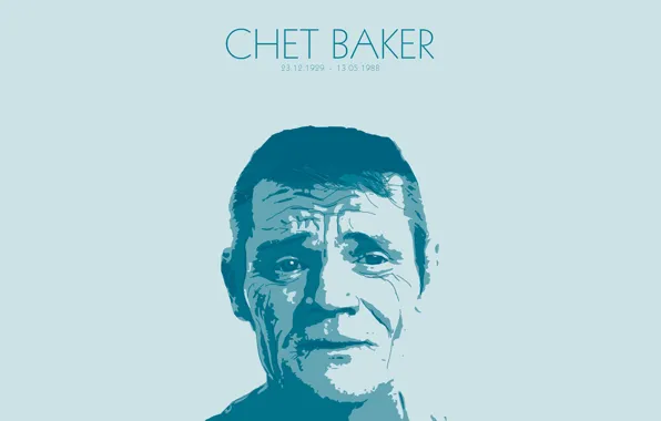 Jazz, author, painting, portrait, trumpet, chet, minimlasim, Chet Baker