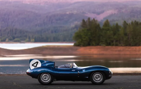 Картинка вид сбоку, Race car, Retro, Jaguar D-Type