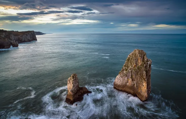 Море, пейзаж, скалы, берег