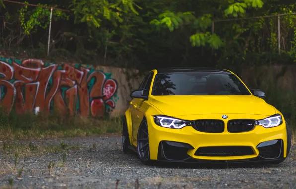 Картинка BMW, Black, Yellow, F80, M3
