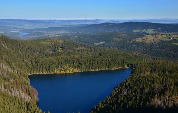 Лес, горы, природа, озеро, Чехия, Sumava. Černé jezero