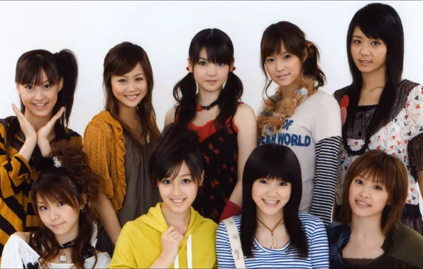 Музыка, японки, группа, music, красавицы, group, nine, Morning Musume