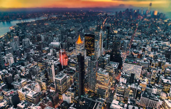 Картинка Нью-Йорк, вечер, США, Манхэттен