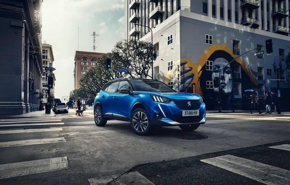 Город, транспорт, перекрёсток, автомобиль, Peugeot 2008