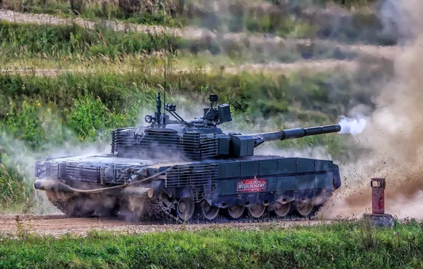 Выстрел, бронетехника, модернизированный, демонстрация, Т-80БВМ, огневая мощь, танк России