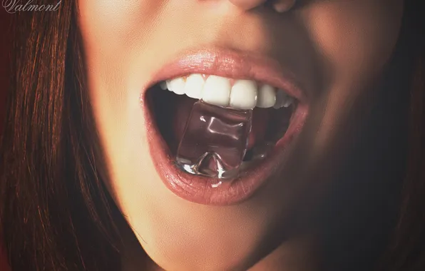 Девушка, секси, губы, photographer, дразнится, Александр Бондарев, кубик льда