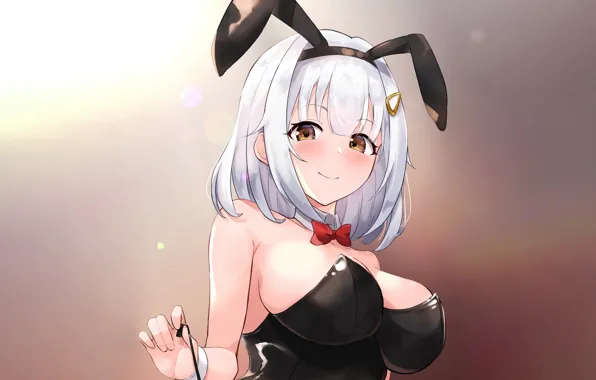 Girl, sexy, cleavage, boobs, anime, beautiful, short hair, pretty