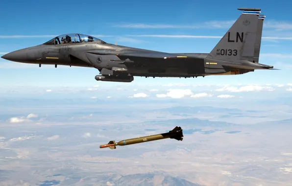 Бомба, истребитель, Eagle, F-15E, ударный, Strike