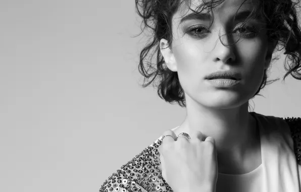 Взгляд, девушка, фото, блузка, черно-белое, Hande Dogandemir